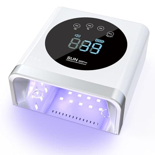 Imagen de NAILGIRLS Lámpara LED UV recargable, secador de uñas inalámbrico de 150 W para gel y esmalte regular, secador LED de gel de curado de esmalte de uñas con 4 ajustes de temporizador, sensor automático en OfertitasTOP