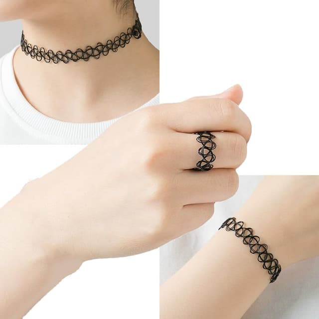 Detalle 2 de HZXINYI Halsketten-Set mit 12 Stück schwarz