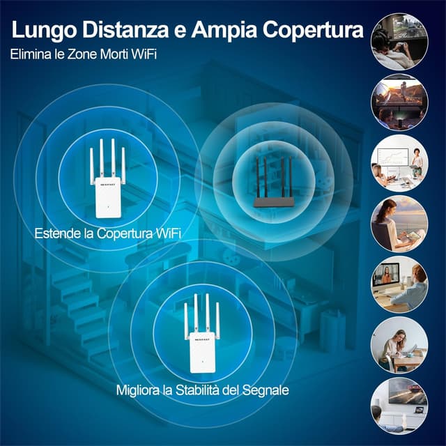 Detalle 2 de NEWFAST RE516 ripetitore WiFi N300