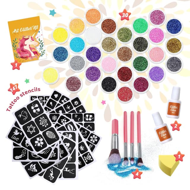 Detalle 2 de Bledras Glitzer-Tattoo-Set