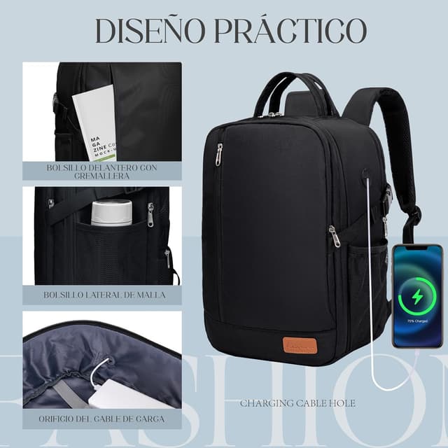 Thumbnail 4 de Lossga Mochila de Mano para Viaje en Cabina ✈