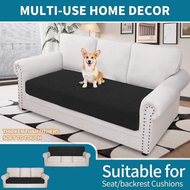 Detalle de YSTELLAA Copriseduta divano elasticizzato nero