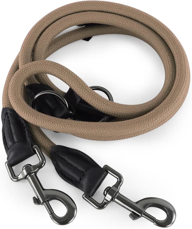 Detalle 2 de Wolfone Doppelendig, handfreie Seil-Hundeleine einstellbar (2,1 m) – für große, mittlere & kleine Hunde