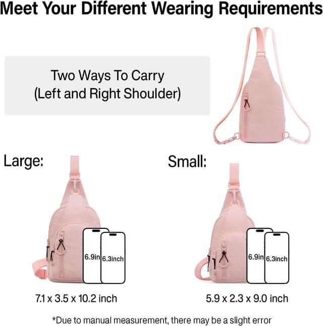 Detalle de Hanke cross body sling bag for women – travel, hiking and everyday shoulder bag with organised pockets