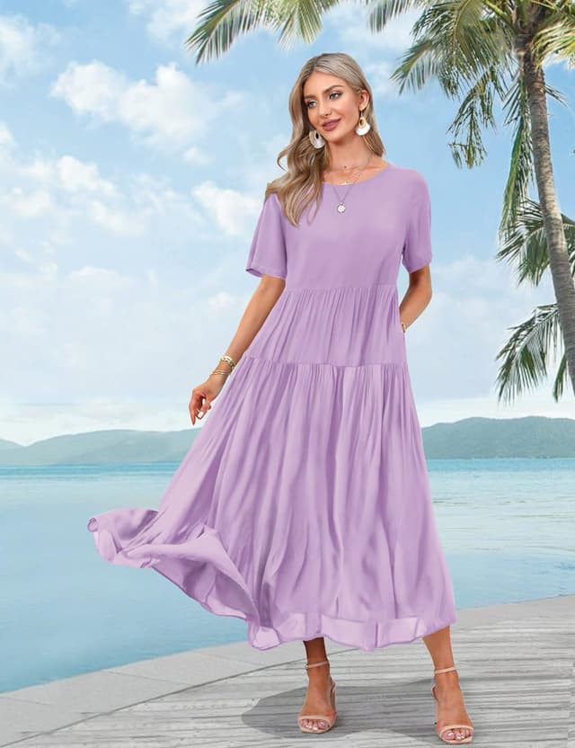 Detalle de YESNO Damen Sommerkleid aus leichter Baumwolle mit Blumenmuster, Maxilänge und verstellbaren Spaghetti-Trägern