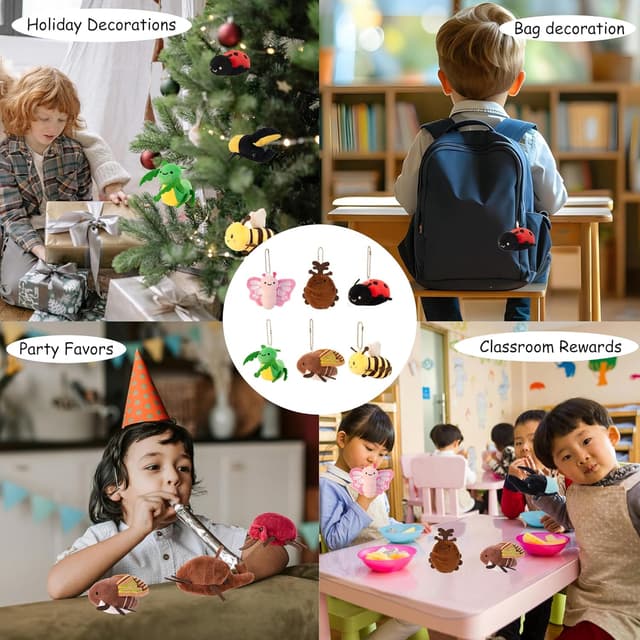 Detalle 2 de 6 Pcs insect plush keychains, 4 inch