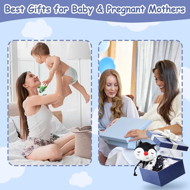 Detalle 2 de Funsland Spiral Pram Toys – black & white fox musical hanging toy for babies (0–6 months)