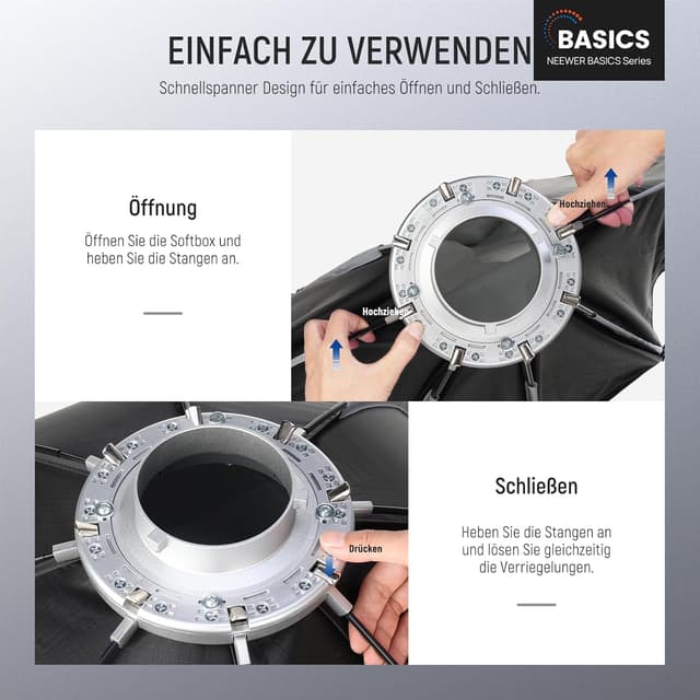 Detalle 2 de NEEWER Basics Achteckige Softbox 65 cm