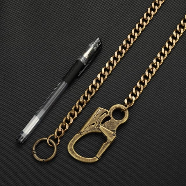 Detalle 2 de Chaîne de portefeuille pour homme Ahiller avec mousqueton en alliage et chaîne en acier inoxydable (gris acier)