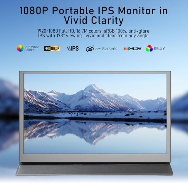 Detalle 2 de Xyvolve Portable Monitor 15.6 inch FHD (1080P) IPS with Anti-Glare, USB-C & Mini HDMI