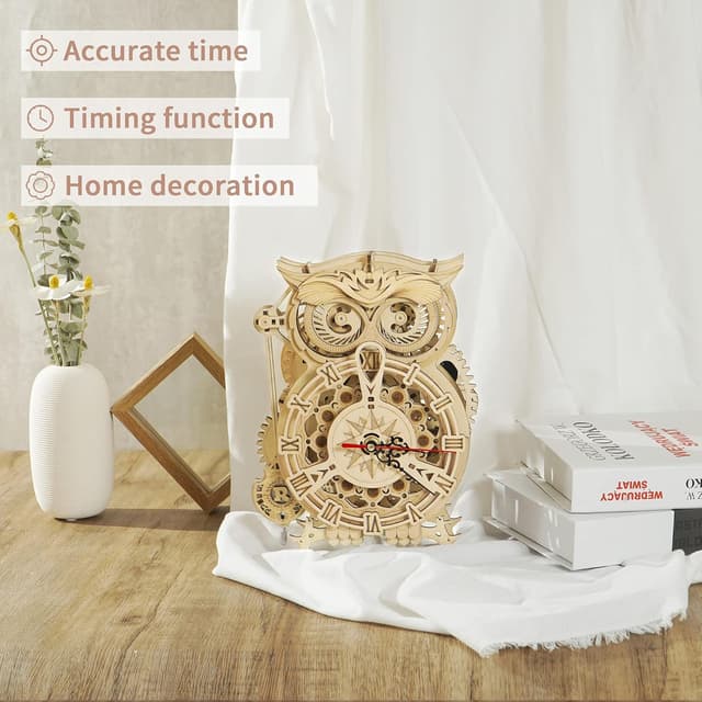 Detalle 2 de ROBOTIME 3D Owl Alarm Clock