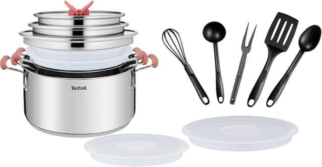 Imagen de Batterie de cuisine Tefal 13 pièces, acier inoxydable ⚙ en OfertitasTOP