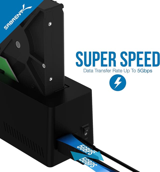 Thumbnail 6 de SABRENT USB 3.0 to SATA External Hard Drive Docking Station (EC-UBLB) for 2.5"/3.5" HDD & SSD