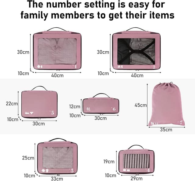 Detalle 2 de ECOHUB Packing Cubes 7PCS travel organiser