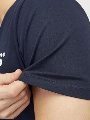 Thumbnail 6 de JACK & JONES Jjecorp Logo tee SS Crew Neck: camiseta hombre azul marino de algodón orgánico (Slim Fit)