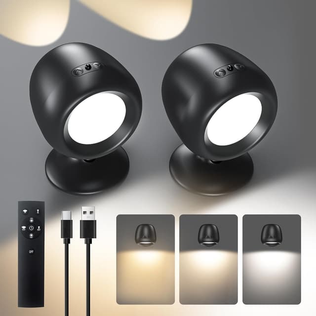 Detalle de Rechargeable LED Up and Down Wall Lights 2 Pack