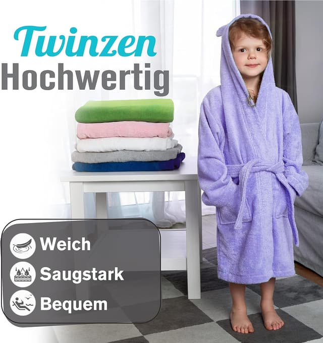 Thumbnail 1 de Twinzen Kinderbademantel 100% Baumwolle OEKO-TEX