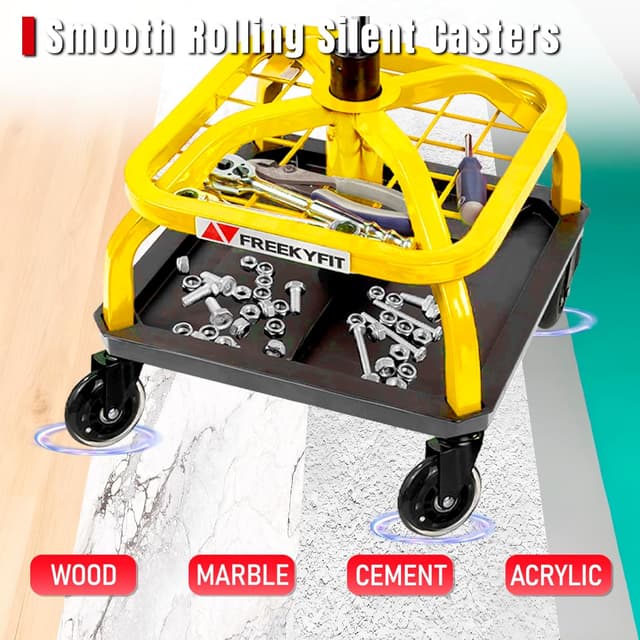 Thumbnail 5 de FreekyFit Rolling Shop Stool 330 lbs