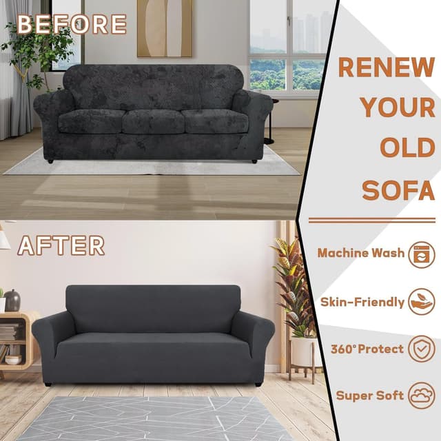 Detalle de Ystyle Copridivano 1 posto con braccioli elasticizzato antigraffio gatto, grigio