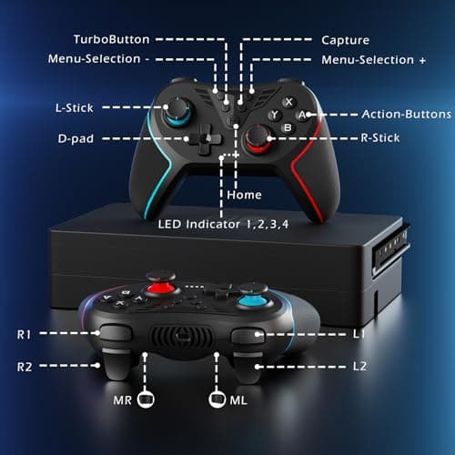 Thumbnail 8 de LATEC Mando inalámbrico para Switch / Switch 2 con Hall, giroscopio 6 ejes, vibración ajustable y turbo