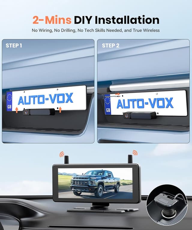 Thumbnail 1 de AUTO-VOX 7.2" Solar Wireless Reversing Camera 1080P