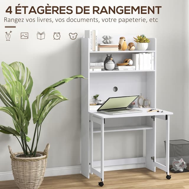 Thumbnail 4 de HOMCOM Bureau Informatique 80 x 69 x 155 cm