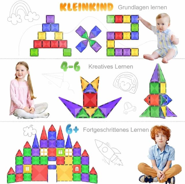 Detalle de Desire Deluxe Magnetische Kachel-Bausteine 57 Teile đź§©