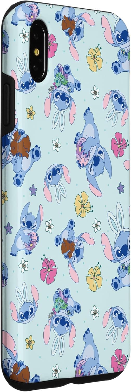 Detalle de Custodia per iPhone XS Max Disney Lilo & Stitch Cute Blue Easter Pastel Stitch