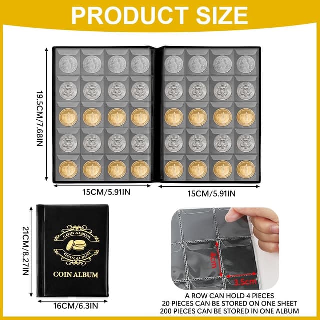 Thumbnail 1 de Vicloon Album monete 200 tasche 45x45 mm