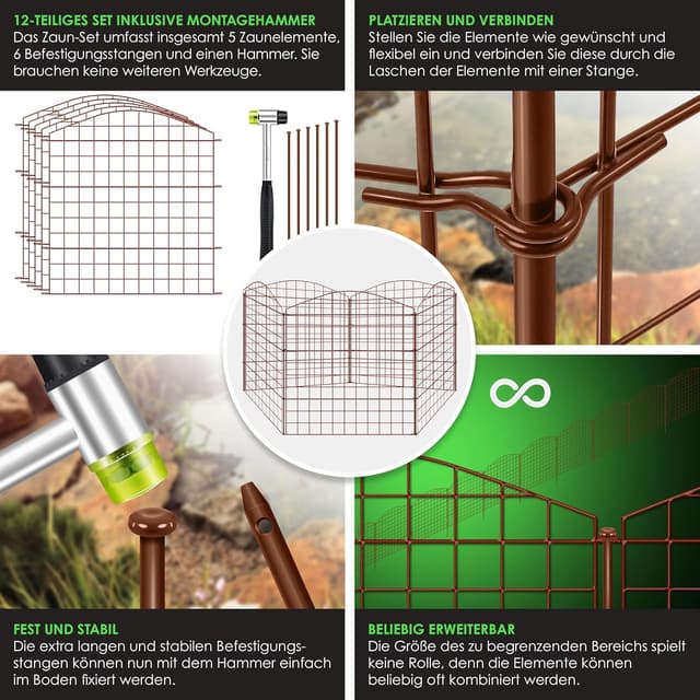 Thumbnail 2 de KESSER® Valla metálica para estanque y jardín, set de 5 🚧