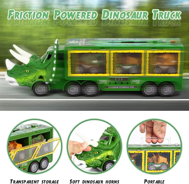 Thumbnail 2 de Aoskie Camion de transporteur dinosaure 23 pièces