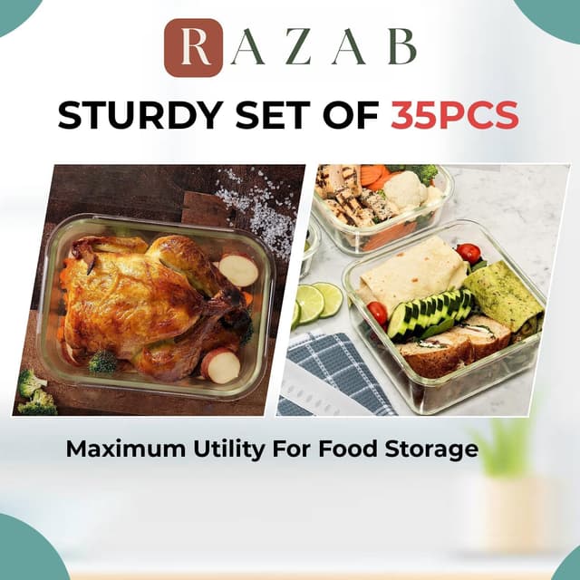 Thumbnail 3 de Razab 35-Pc Glass Food Storage Set ⚙
