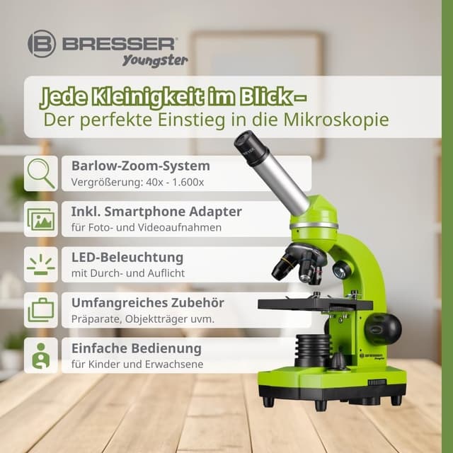 Detalle 2 de Bresser Junior Schülermikroskop BIOLUX 1600x