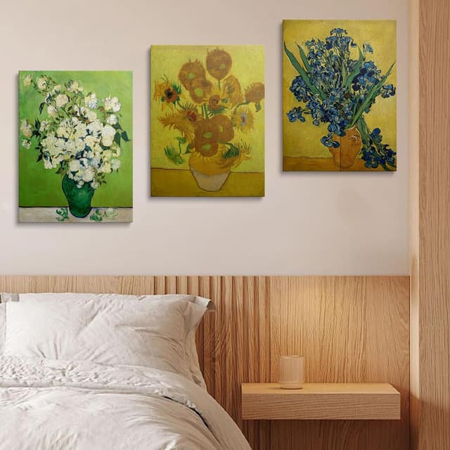 Detalle 2 de prinfantasy YH069 abstract wall art canvas set (3 panels), 16" x 12" ready to hang