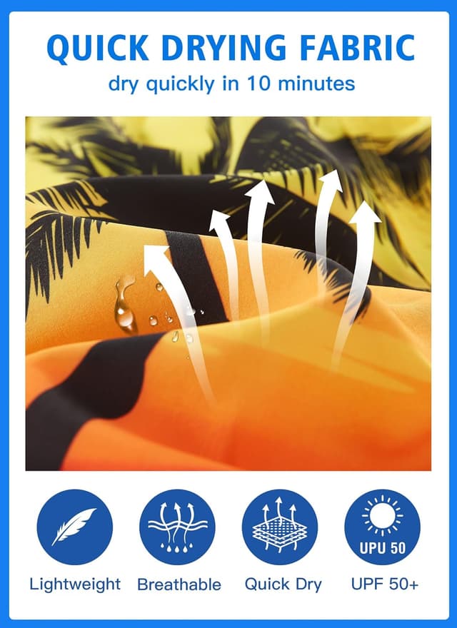 Detalle de APTRO Men’s Swim Trunks 9" Quick-Dry Bathing Suit (Big & Tall), UPF 50+