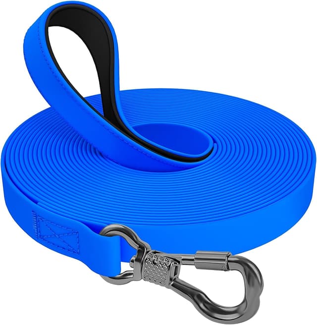 Detalle de X XBEN Wasserfeste Schleppleine für Hunde mit abschließbarem Karabiner (3–30 m), Neon Blau