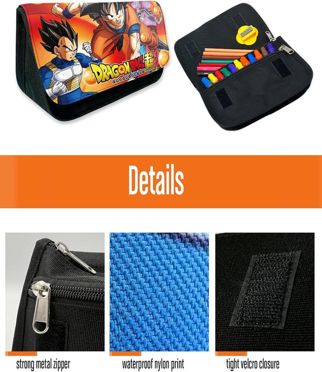 Detalle 2 de MAGIC SELECT Astuccio scuola Dragon Ball con due tasche e copertura in tela lavabile