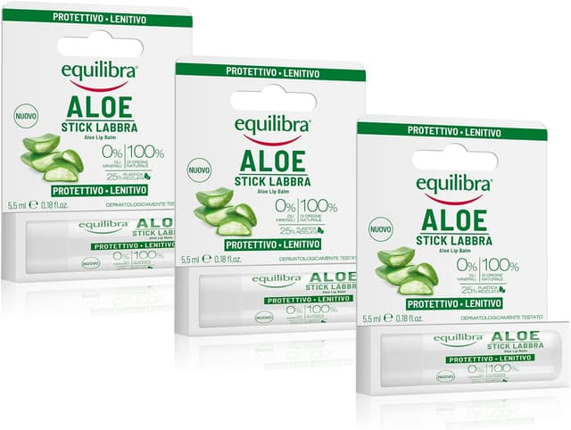 Detalle de Equilibra Viso Aloe Stick Labbra Idratante all’Aloe Vera 20% (3 x 5,5 ml)