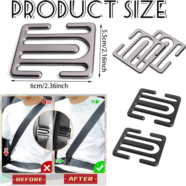 Thumbnail 3 de Car Seat Belt Clips Adjuster Universal metal clip