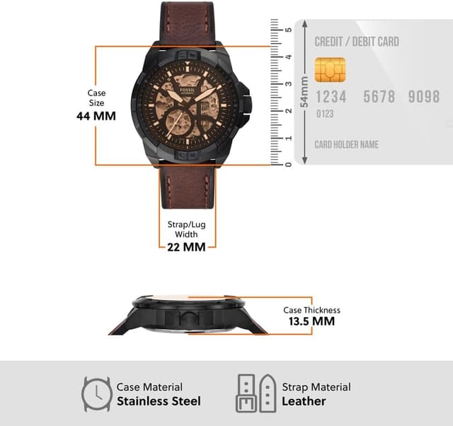 Detalle 2 de Fossil ME3219 analógico color cacao