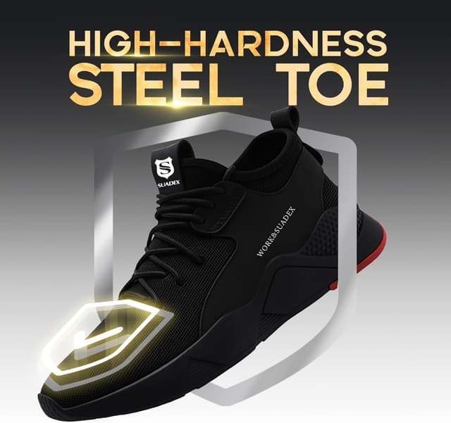 Detalle de SUADEX steel toe cap trainers for men and women – lightweight, puncture-resistant safety work shoes