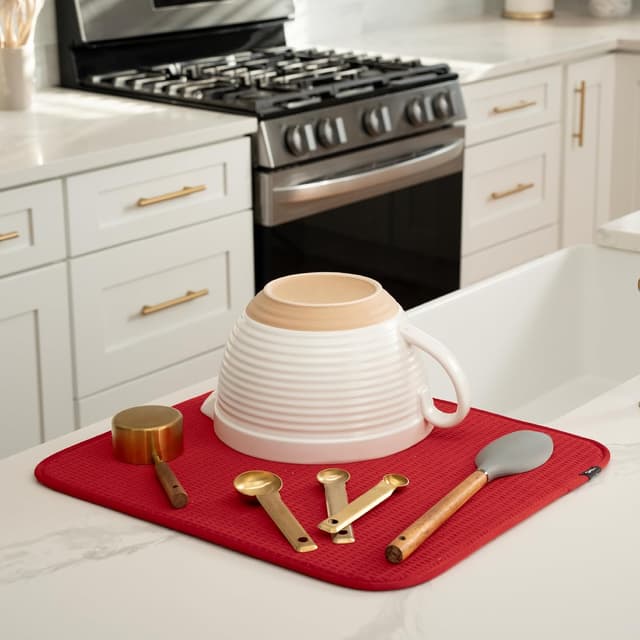 Thumbnail 1 de S&T INC. Dish Drying Mat 16" x 18" absorbent kitchen mat 🧽