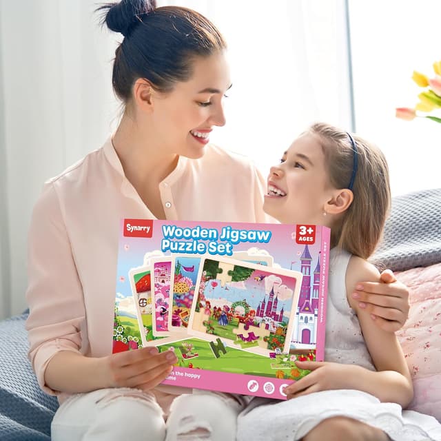 Thumbnail 6 de SYNARRY Wooden Unicorn Mermaid Puzzle Set