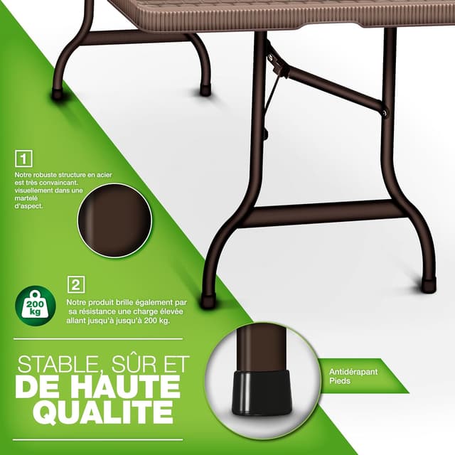 Thumbnail 4 de Tillvex Table de jardin 180x75 cm pliable