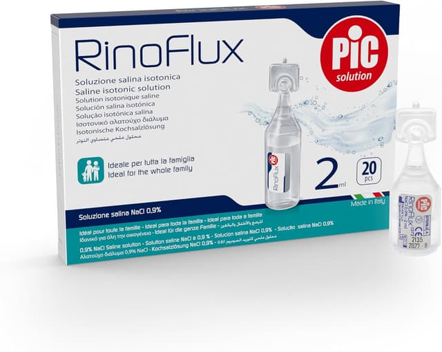 Detalle de Pic Solution Rinoflux Solution saline isotonique en ampoules 2 ml (20 ampoules) – lavage nasal quotidien