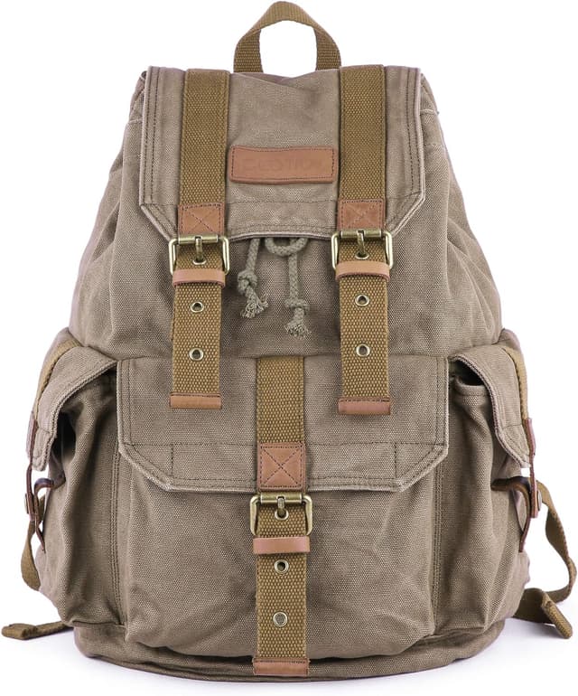 Detalle 2 de Gootium Canvas Backpack – Vintage Outdoor Rucksack Travel Day Pack (30L)
