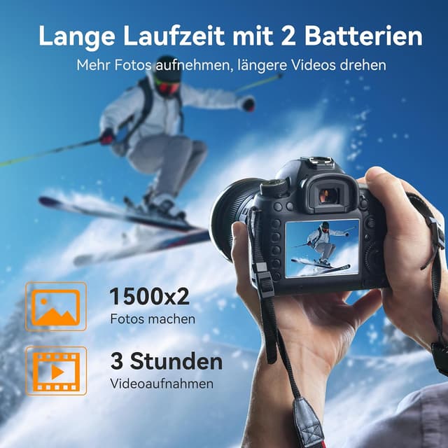 Detalle de ENEGON EN-EL15/EN-EL15C Dual-Akku-Ladegerät-Set (2× 3000 mAh) mit 20W Schnellladung für Nikon Z5/Z6/Z7/Z8