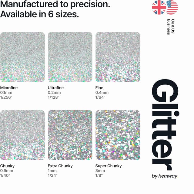 Detalle de Hemway Ultra Sparkle Glitter Silver Holographic 100g