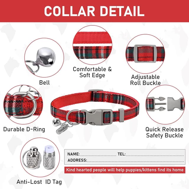 Detalle de Small Pet Harness Collar and Leash Set (Step-in, No Choke) – Soft Mesh Adjustable Vest Harness in Red, XL