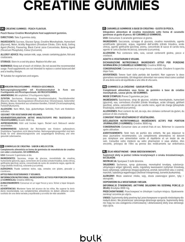 Thumbnail 4 de Bulk Gummies créatine 60 gommes 🍬